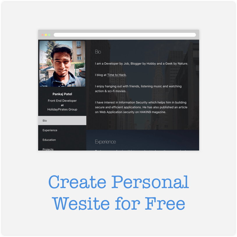 How to create a personal website for free - Time to Hack