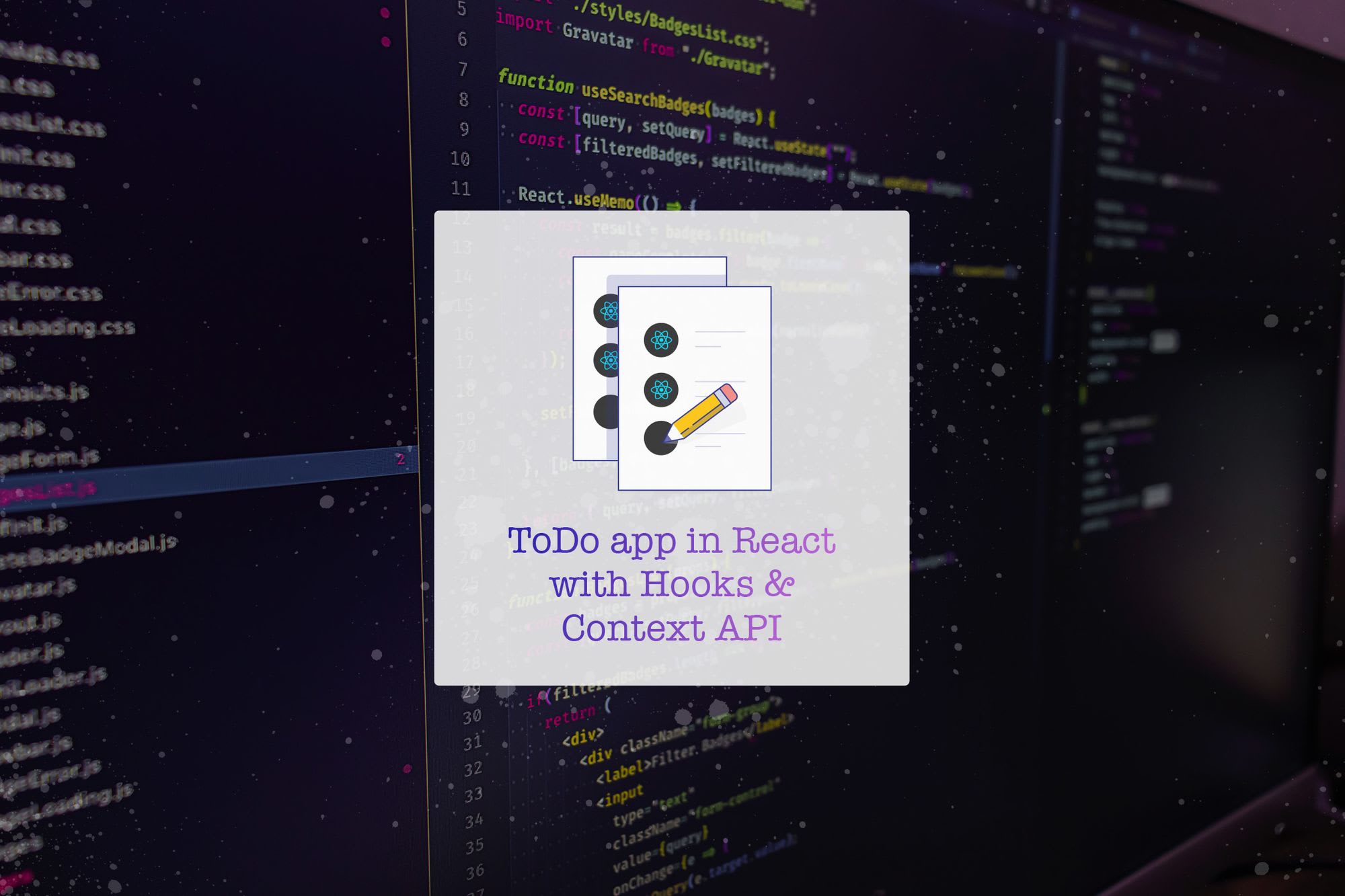 ToDo app in ReactJS with Hooks & Context API
